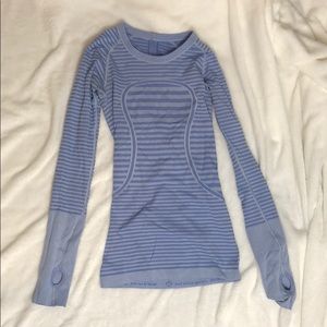 Blue stripped Lululemon Athletica long sleeve